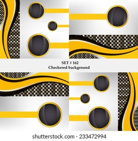 Set of checkered vector flag background. Sport wallpaper set eps10