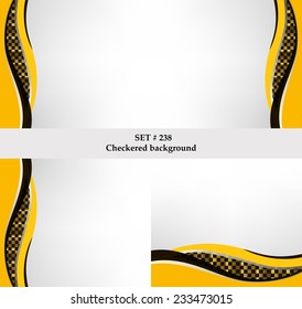 Set of checkered vector flag background. Sport wallpaper set eps10