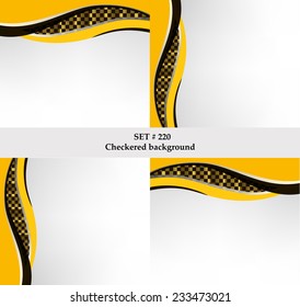 Set of checkered vector flag background. Sport wallpaper set eps10