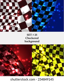 Set of checkered vector flag background. Sport wallpaper set eps10 