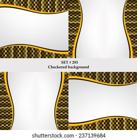 Set of checkered vector flag background. Sport wallpaper set eps10