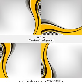 Set of checkered vector flag background. Sport wallpaper set eps10