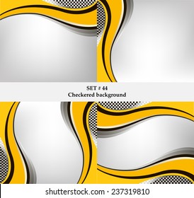 Set of checkered vector flag background. Sport wallpaper set eps10