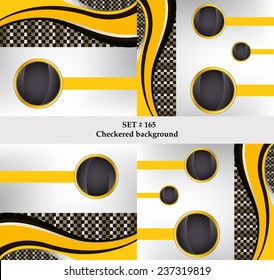 Set of checkered vector flag background. Sport wallpaper set eps10