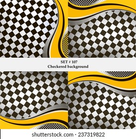 Set of checkered vector flag background. Sport wallpaper set eps10