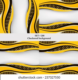 Set of checkered vector flag background. Sport wallpaper set eps10