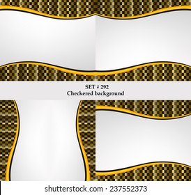 Set of checkered vector flag background. Sport wallpaper set eps10