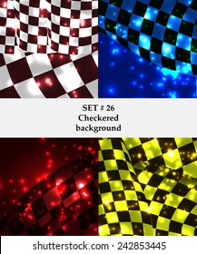 Set of checkered vector flag background. Sport wallpaper set eps10 