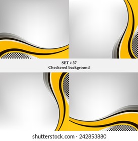 Set of checkered vector flag background. Sport wallpaper set eps10 