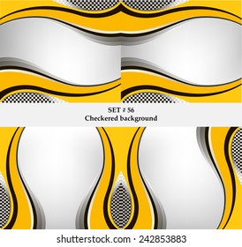 Set of checkered vector flag background. Sport wallpaper set eps10 