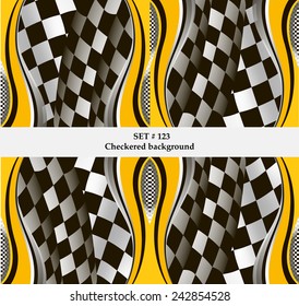 Set of checkered vector flag background. Sport wallpaper set eps10 