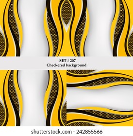Set of checkered vector flag background. Sport wallpaper set eps10 