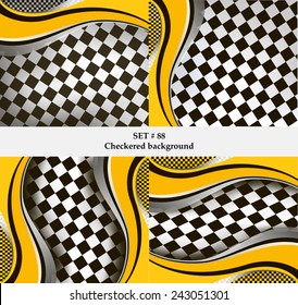 Set of checkered vector flag background. Sport wallpaper set eps10 