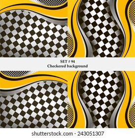 Set of checkered vector flag background. Sport wallpaper set eps10 