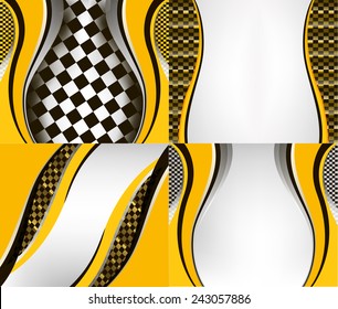 Set of checkered vector flag background. Sport wallpaper set eps10 