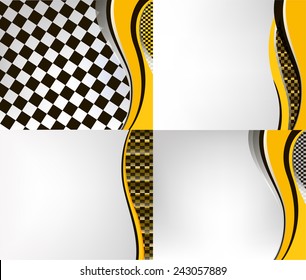 Set of checkered vector flag background. Sport wallpaper set eps10 