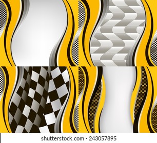 Set of checkered vector flag background. Sport wallpaper set eps10 