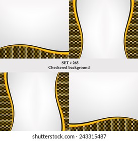 Set of checkered vector flag background. Sport wallpaper set eps10 