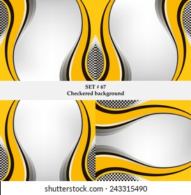 Set of checkered vector flag background. Sport wallpaper set eps10 