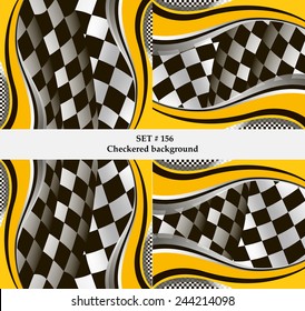 Set of checkered vector flag background. Sport wallpaper set eps10 