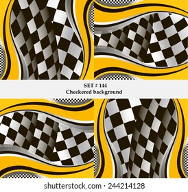 Set of checkered vector flag background. Sport wallpaper set eps10 