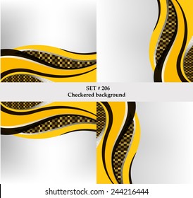 Set of checkered vector flag background. Sport wallpaper set eps10