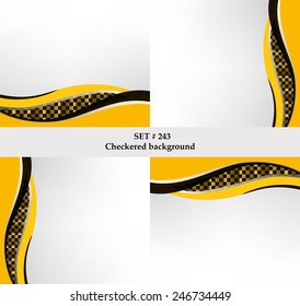 Set of checkered vector flag background. Sport wallpaper set eps10