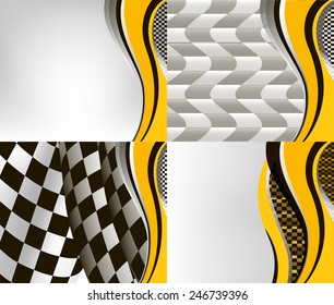 Set of checkered vector flag background. Sport wallpaper set eps10