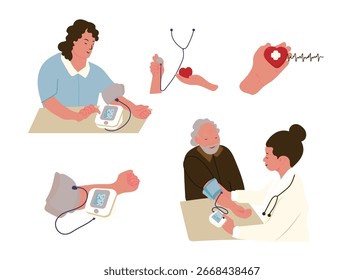 Set of Checking Blood Pressure with Digital Monitor