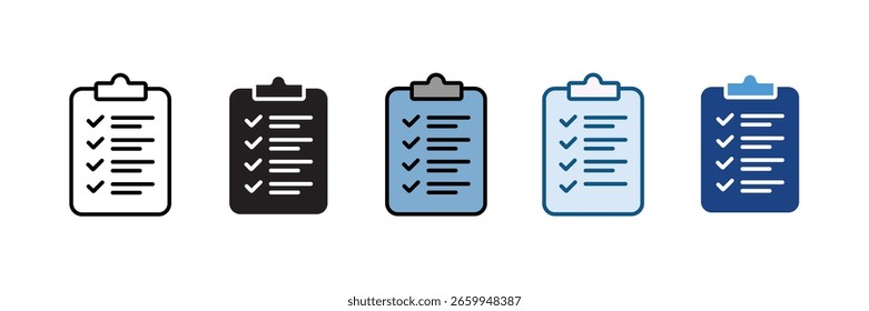 Set of Checklist Icons – Minimalist and Flat Styles