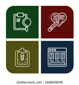 Conjunto de iconos de lista de comprobación. Como Portapapeles, Lista de comprobación, Lista de precios, iconos de lista de comprobación