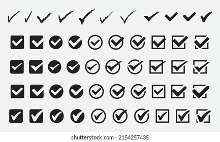 set of checklist icons of various shapes for web design needs, etc. vector illustration.