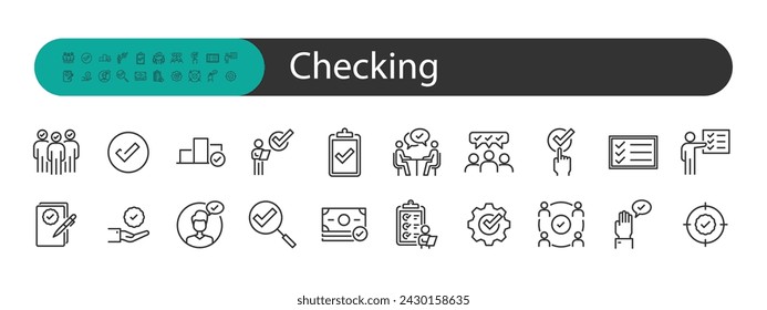 set of checkmark icons, approve, validate, 