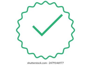 Set of checkmark tick icon. Line and glyph check mark. Vector Illustration.