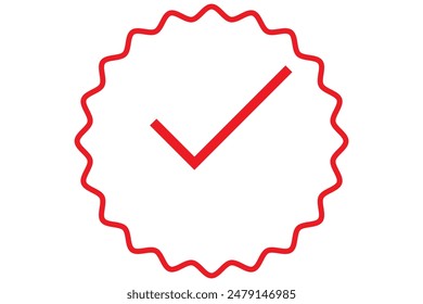Set of checkmark tick icon. Line and glyph check mark. Vector Illustration.