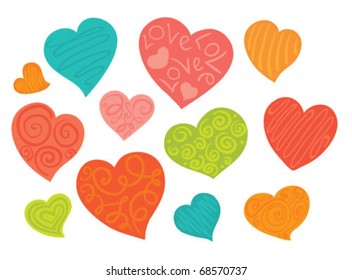 A set of cheerful hearts