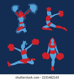 Set of Cheerleader logo design illustration