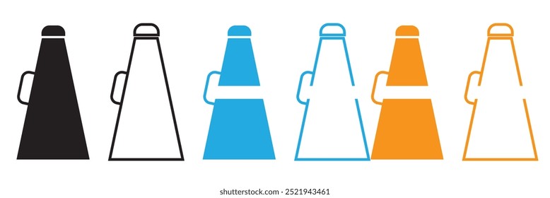 set of Cheerleading flat icons. Megaphone, pom-poms. Sport team support group . customizable illustration. linear Contour symbol. Vector collection with editable stock isolated on transparent.