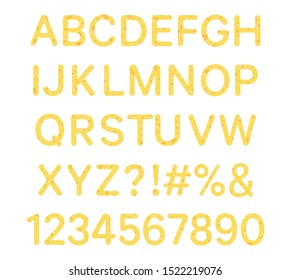 Set of cheese fonts and numbers isolated on white background -  Vector illustration