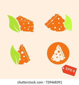 Set of cheese logo. Cheese icon.