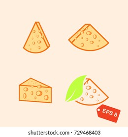 Set of cheese logo. Cheese icon.