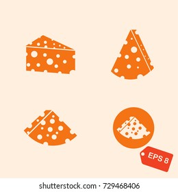 Set of cheese logo. Cheese icon.