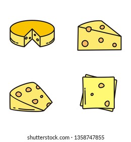 Set of cheese vector illustration. Cheese icon 