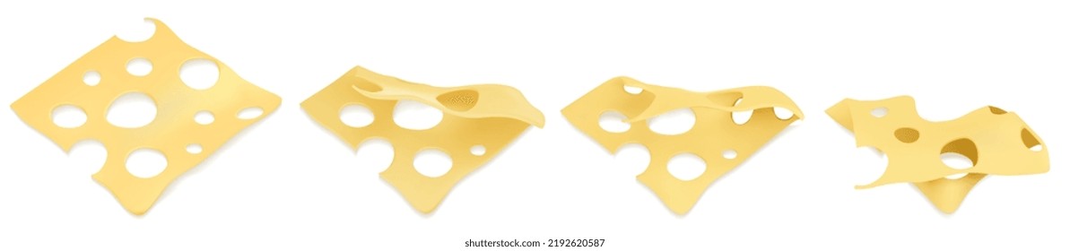 A set of cheesy, simple, stable and neat cheese cubes. Vector illustration