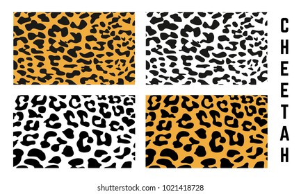 set of Cheetah Skin Pattern texture vector