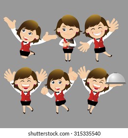 Set of  Chef characters in different poses