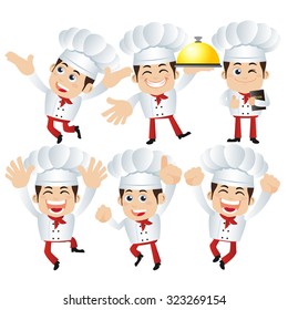 Set of Chef characters in different poses
