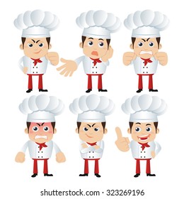 Set of Chef characters in different poses