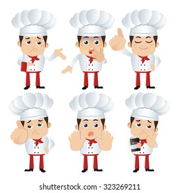 Set of Chef characters in different poses