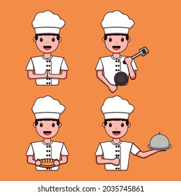 a set of chef characters with various styles, vector illustration